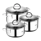 Набор из кастрюль Bergner Classic. 1.7 л. 2.3 л. 3.3 л. 6 предметов (BG-6284)