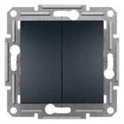 Выключатель двухклавишный Schneider Electric Asfora антрацит EPH0300171