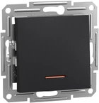 Перемикач 1-клавішний Schneider Electric Asfora з підсвіткою самозажимний антрацит EPH1500171