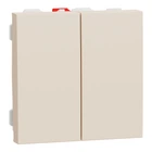 Переключатель двухклавишный Schneider Electric Unica New 2 модуля бежевый NU321344