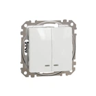 Выключатель двухклавишный Schneider Electric Sedna Design с подсветкой белый SDD111105L