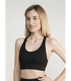 Спортивный бесшовный топ с широкими бретелями - Giulia - TOP ENERGY - L/XL - Black (Чорный)