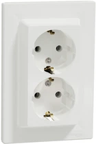 Розетка подвійна з заземленням Schneider Electric Asfora Біла EPH9900121