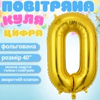 Воздушный шар в виде цифры 0 золотой,40 дюймов, фольгированый, для праздников: дня рождения, юбилеев,годовщин