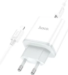 Мережевий зарядний пристрій з кабелем Hoco C104A Stage single port PD20W charger set (C to iP) (EU) White (6931474782908)