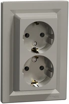Розетка подвійна з заземленням Schneider Electric Asfora Бронза EPH9900169