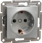 Розетка з заземленням Schneider Electric Asfora Алюміній EPH2900161