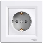 Розетка з заземленням з захисними шторками Schneider Electric Asfora Біла EPH2900221