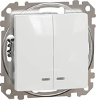 Вимикач 2-клавішний з підсвіткою Schneider Electric Sedna Design білий SDD111105L