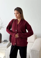 Кардиган вязаный женский ART KNIT Casual Wool Бордовый, L-XL 041846