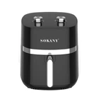 Аэрофритюрница универсальная Sokany SK-10024 с терморегулятором 1500 Вт на 6,5 л Черная (145-107-SK-10024)