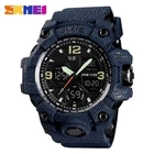 Годинник Skmei 1155BDMBU Denim Blue | Спортивний чоловічий годинник із джинсовим ремінцем, підсвіткою та водозахистом (sk1155bdmbu)