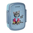 Ланчбокс Kite Studio Pets "Котёнок" 750 мл с приборами голубой с серым (SP25-163)