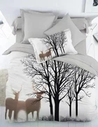 Постельное белье сатиновое Dijital Belizza Foresty Евро 200×220 100% хлопок