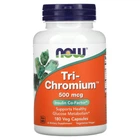 Хром, Tri-Chromium, Now Foods, 500 мкг, 180 вегетарианских капсул