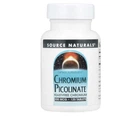 Піколінат хрому без дріжджів Source Naturals (Chromium picolinate) 200 мкг 240 шт