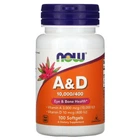 Вітаміни А та Д3 NOW Foods (A&D3 essential nutrition) 10000 МО/400 МО 100 капсул NOW00350