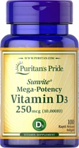 Вітамін Д3 Puritan's Pride (Vitamin D3) 10000 МО 100 капсул PTP35872
