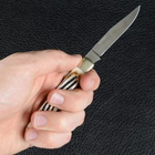 Складной нож TEKUT рукоятка кость (полная длина 18 6см длина лезвия 7 3см) в коробке - изображение 7