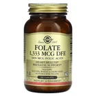 Фолат, Folate, Solgar, фолиевая кислота, 1,333 мкг DFE (800 мкг), 250 таблеток