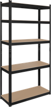 Regał metalowy Rebel RB-1251B 180 x 90 x 40 cm Czarny (5901890104012)