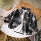 Детская рубашка «Plaidkin» Серый 92–98 см