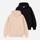Набор худи теплых оверсайз женских Ray Oversize U0404W-Cream-Black XXS-XS 2 шт Бежевый/Черный (RAY2000000045146)