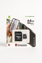 Картка пам'яті Kingston microSDXC 64 GB Canvas Select Plus Class 10 UHS-I U1 V10 A1 (SDCS2/64GBSP)