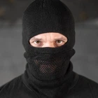 Вязаная балаклава трансформер черная размер универсальный