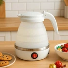Чайник електричний силіконовий складний дорожній електрочайник Electric Kettle 1584 0.6 л 600 Вт Білий