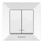 Вимикач двоклавішний Panasonic Arkedia Slim з підсвіткою білий WNTC0010-2WH