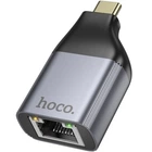 Перехідник Hoco UA35 Type-C to RJ45 10/100Mbps Сiрий