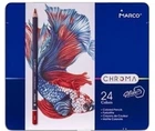 Олівці кольорові Marco Chroma 24 кольори металевий пенал (8010-24TN)