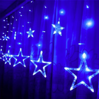 Світлодіодна гірлянда X-mas Lights Star Штора завіса Зіркопад 138LED 2.5 метра 12 зірок Блакитний
