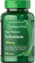 Селен Puritan's Pride Selenium 200 мкг 250 таблеток (PTP-13204)