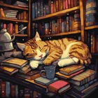 Картина по номерам Пушистый книголюб 40х40 Идейка (KHO6505)