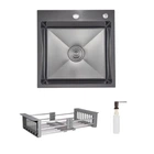 Мийка для кухні Lidz Handmade H5050HB Decor Black PVD Honeycomb 2,5/0,5 мм LDH5050BDECPVD48369 чорна