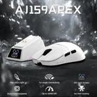 Игровая Мышка Ajazz AJ159 Apex White с экраном Беспроводная Трехрежимная 2.4G/Bluetooth/Кабель, 8000Hz, PAW3950, 42000 DPI, 56 грамм Ультралегкая