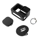 Силиконовый защитный чехол для GoPro Hero 13 Black + ремешок + крышка, чёрный (806731-2)