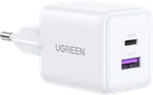Сетевое зарядное устройство Ugreen X516 30 W 2-Port GaN White (UGR-65015)