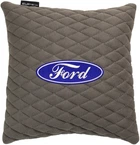 Подушка в авто EVAtech с алькантарой 30 x 30 см Ford серая с серой нитью малый ромб (SPSALMRGGV010)