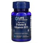 Витамины Life Extension Фолат и B12 BioActive Folate & Vitamin B12 90 Вегетарианских Капсул