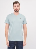 Футболка хлопковая длинная мужская Tommy Hilfiger 10274.10 S Бирюзово-синяя