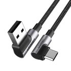 Кабель UGREEN US176 Angled USB 2.0 A to Type C Cable Nickel Plating Aluminum Shell 1m Black(20856)