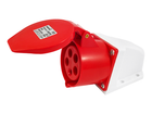 Розетка силова стаціонарна Lemanso LM2038 32А 5п (3п+е+н) 380-415V IP44 LEE-125L Червона