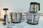 Измельчитель кухонный Zepline, с 2 чашами на 3.2 л, 3000 Вт, для измельчения, нарезки, смешивания, приготовления фарша, Черный (9І2ОО)