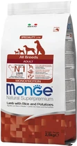 Сухой корм Monge Dog All breeds Adult Lumb&Rice для взрослых собак всех пород со вкусом ягненка и риса