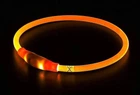 Светодиодный, водостойкий LED ошейник для собак с зарядкой USB, 35 см, размер S (оранжевый)