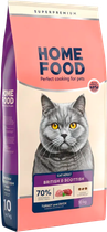 Сухой корм для кошек Home Food For British and Scottish breeds/for large breeds с индейкой и уткой