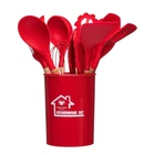 Набор кухонных предметов Kitchenware Set 12 предметов Силикон Красный